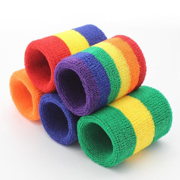 Svettband Färgglatt Armband Elastiskt Atletiskt Svettabsorberande Svettband för Män och Kvinnor Nytt