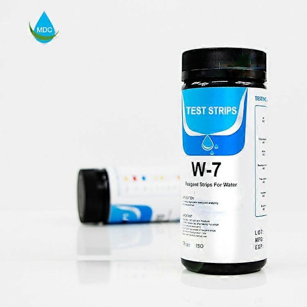 MDC Vattenkvalitet Testremsa 7-i-1 Vattentest Havsvatten Sötvatten Pool SPA GS 100pcs