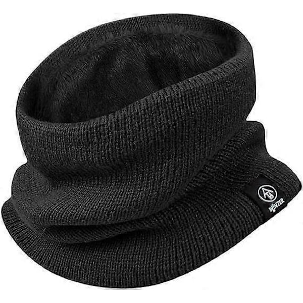 Flicka Vinterstickad Fleece Snood Halsduk Nackvärmare Vindtät Stretchig för Kvinnor Män Sport Löpning GS