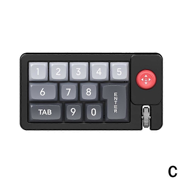 Mini USB-C Mekaniskt Numeriskt Tangentbord RGB Bakgrundsbelyst Trådbundet 13 Tangenter Numpad Tangentbord GS Black
