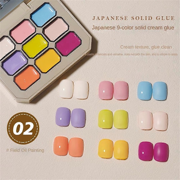 Krämig Färgglad Nagellacksset, Nio-Ruters Rutnät Solid Gel Lim Gel Nagellack Field painting