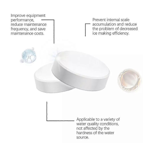 Ismaskinsrengöring Tablett Avkalkning för Ismaskiner Kylskåp 36pcs