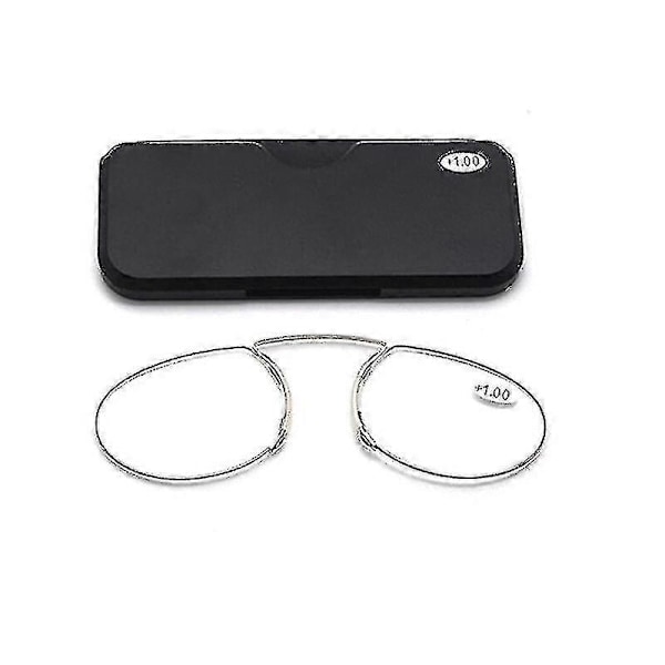 Näsglasögon pince-nez clip läsglasögon skummförstorare herrglasögon runda Black -2