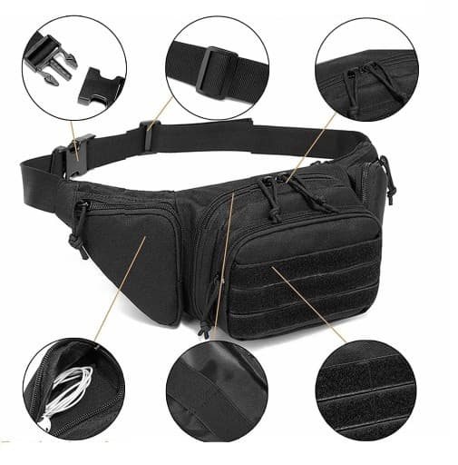 Udendørs Taljetaske 800D Oxford-Nylon Sort