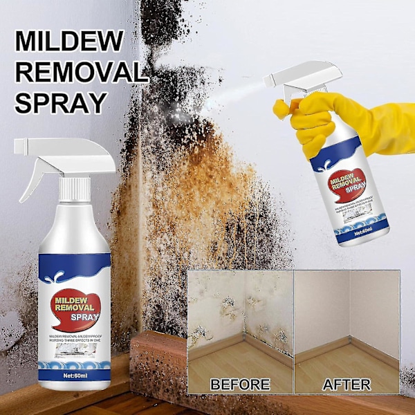Spray för mögeltvätt, Spray för mögelborttagning, Avkalkningsspray för badrum, Lämplig för väggar, kakel, golv, diskhoar, badkar och toaletter[D] GS 3Pcs
