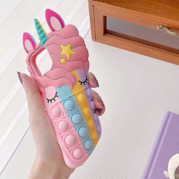 Unicorn Rainbow Apple Iphone Skal Silikon Mjukt Fodral Fidget Leksaker IPHONE XS MAX