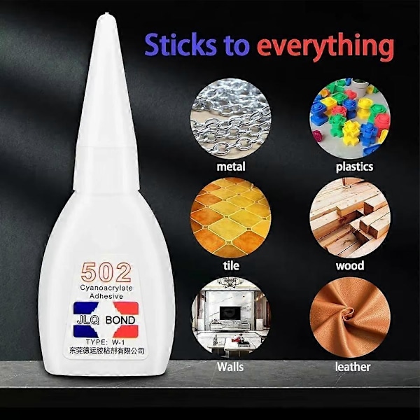 502 Superlim Snabbtorkande Cyanoakrylat Starkt Lim Snabbhärdande Läder Gummi Metall Kontorsmaterial Snabblim GS
