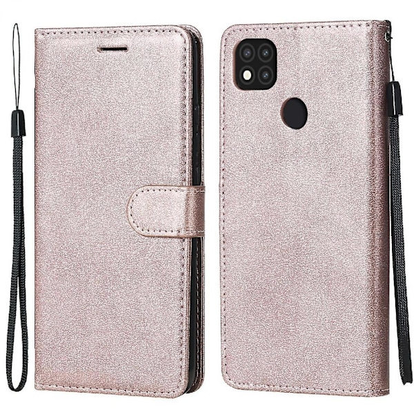 Pudotuksenkestävä PU + TPU -kotelo, puhdas ruusukullan väri Xiaomi Redmi 9c -puhelimellesi