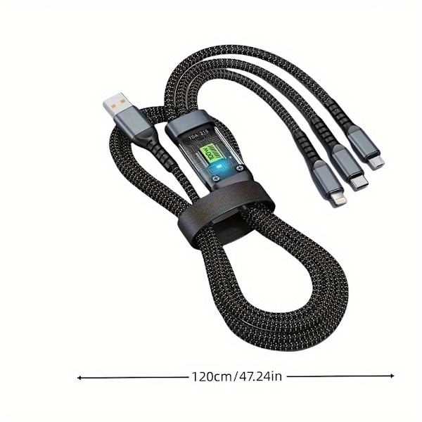 2-pack 3-i-1 Snabbladdningskabelpaket - USB-C till MicroUSB-adapter för iPhone 14/13, för Samsung, för Xiaomi - Hållbar & Högpresterande GS
