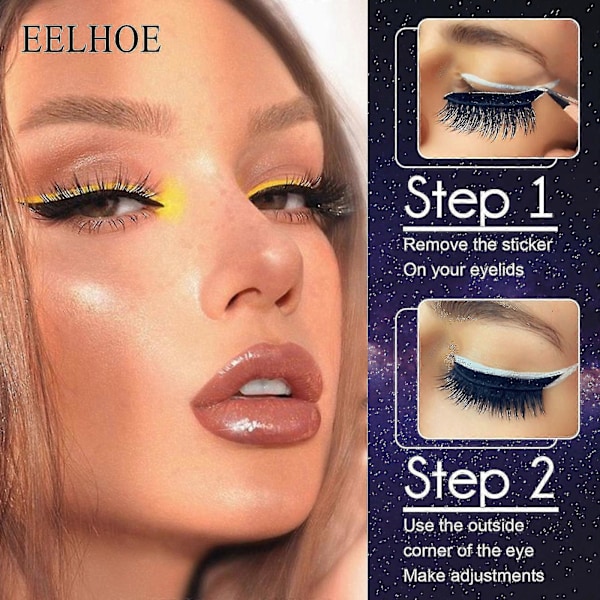 Ögonfransar Eyeliner Självhäftande Lösögonfransar Mjuka Naturliga Lockiga Tjocka Lösögonfransar Eyeliner