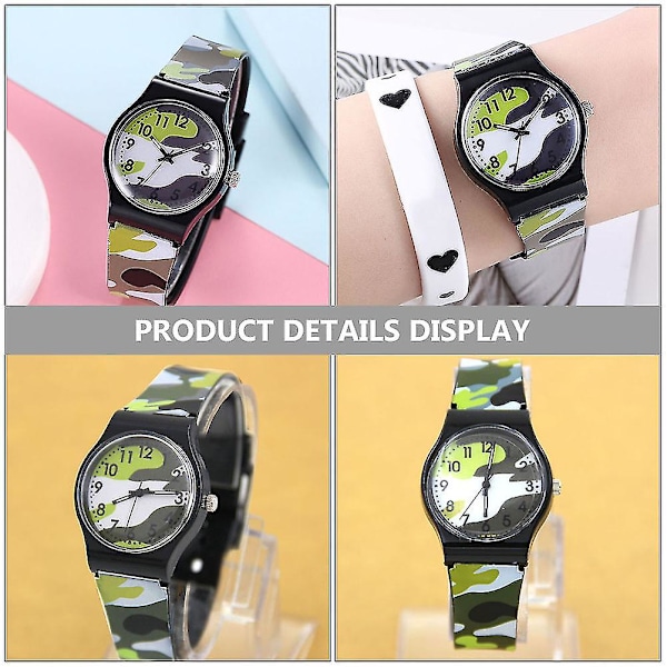Fashionabla Barnklocka Cool Klocka Barn Kamouflageklocka Justerbar Barnklocka Justerbar Barnklocka - q38 GS
