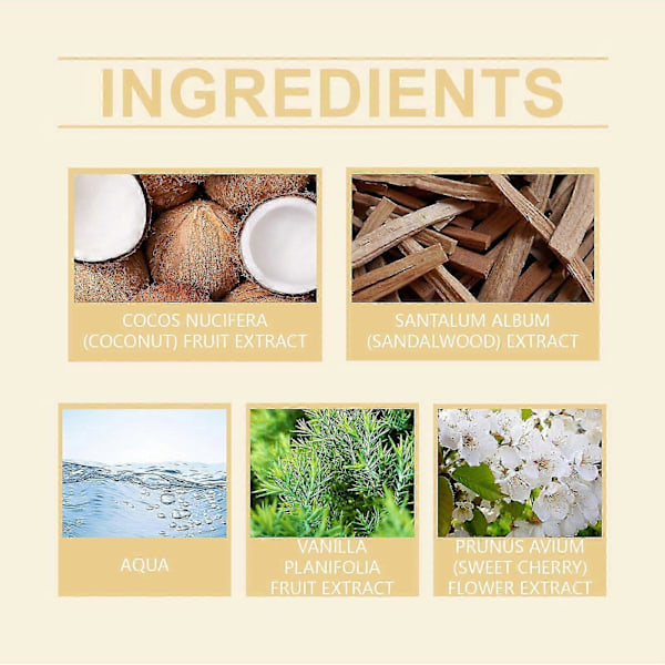 Vanilla Coconut Doftspray Fräsch Kroppsspray Blomdoft Fruktdoft Uppfriskande Kroppsdoft