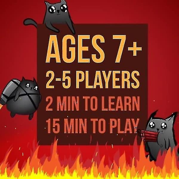 Exploding Kittens - Kortspel | Familjevänligt Partyspel | Rysk Roulette | Engelska | Ålder 7+ | 2 till 5 spelare GS