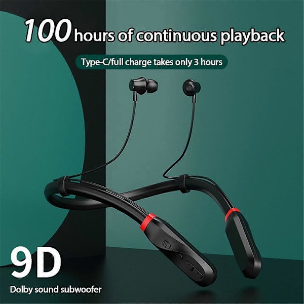 I35 Nya Hörlurar Bluetooth 5.1 Stereo In-ear Hängande Nacke Sportheadset GS black