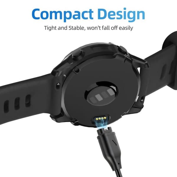 Ladekabel til Garmin Fenix 8 med USB-C 1,2m - Svart