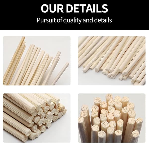 300 stk. Rørpinde til Diffusere, Erstatningspinde til Diffusere, Duftpinde, Base Refills til Kontordiffusere og Hjem (03cm*18cm)