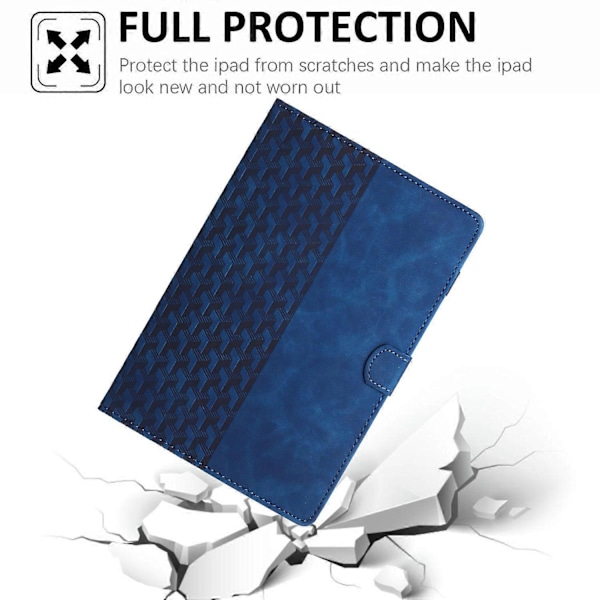 Läderfodral för iPad Mini/ Mini 2/ Mini 3/ Mini 4/ Mini (2019) 7,9 tum Byggklossar Präglat Tablet Skydd GS Blue