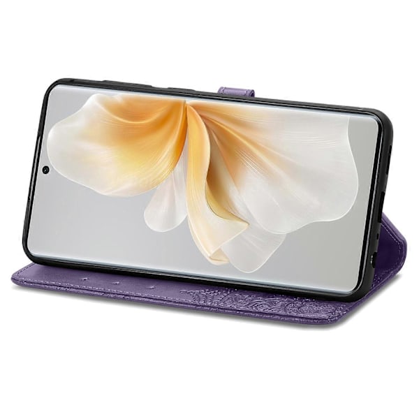 Plånboksfodral Mandala Blomma Läder Telefonskal Ställ - Grön GS för TCL 50 Pro NxtPaper 5G Multicolor Purple