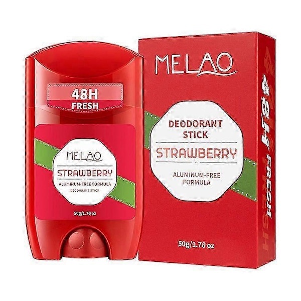 48H Fresh Natural Deodorant Stick för Män & Kvinnor - 50g Roll-On Deodorant Stick, Aluminiumfri, Långvarig Jordgubbsdoft 1pcs
