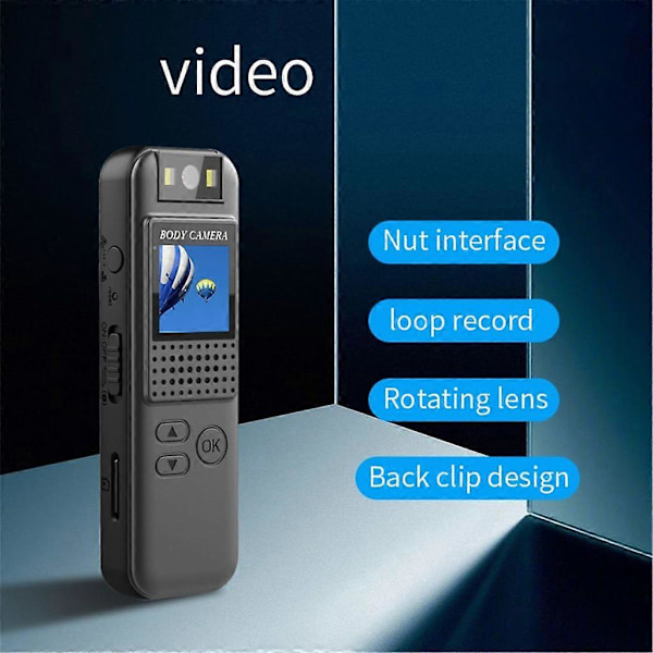 CS08 1080P Högupplöst Mini Kamera Bärbar Videokamera 180 Roterande