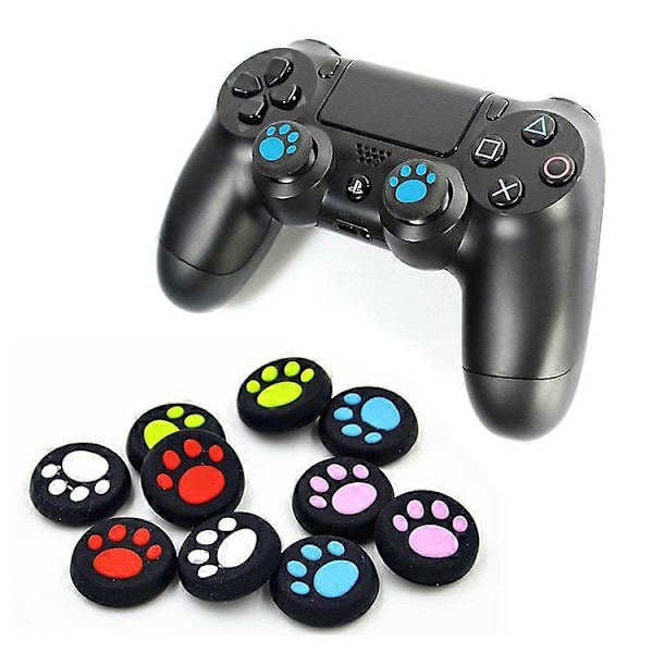 2 st Silikon Kattliknande Joystick Tumgrepp Skydd för PS3 PS4 /360 Blue