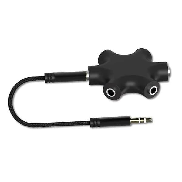 1 till 5 ljudsplitter 3,5 mm ljudrouter separator enhetsadapter patchkabel splitter