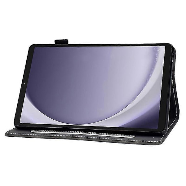 PU Läderfodral för Samsung Galaxy Tab A9, Kortplatsställ Tabletskydd med Pennhållare GS Black
