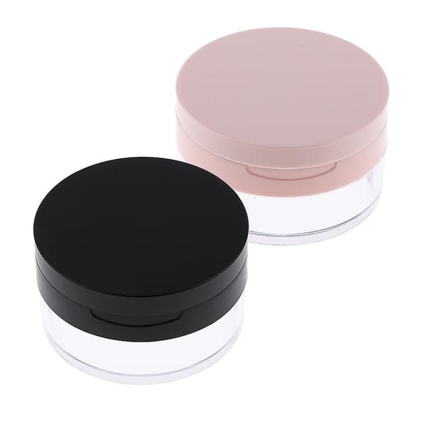 20g tom pudderbeholder til ansigtsblush med puff-blender sort Black