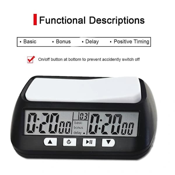 3-i-1 Multifunktionell Bärbar Professionell Schackklocka Digital Schacktimer Speltimer