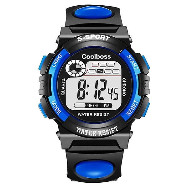Barnklocka Sport Barnklockor Silikonarmband Vattentät LED Digital Klocka För Barn Student Flicka Pojke Armbandsur Klocka GS Blue 2