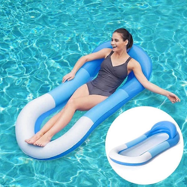 Nirvana Luftmadrass Vattenhängmatta Uppblåsbar Solstol Vattensäng Flytande Aqua Lounge Poolmadrass för Simbassäng, 16084 cm GS