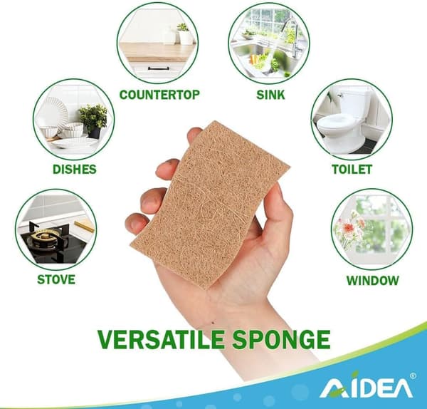 AIDEA 12 st naturlig cellulosasvamp för diskrengöring