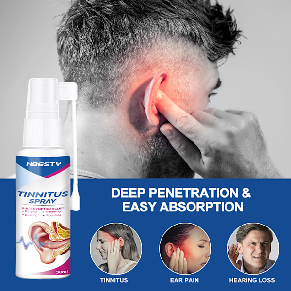 2024 Tinnitus Spray Öronringningslindring Lugnande Örondroppar Hörsel 30ml GS