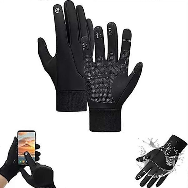 Handskar, Premium Thermo Handskar, Unisex Vinter Varma Pekskärmshandskar black S