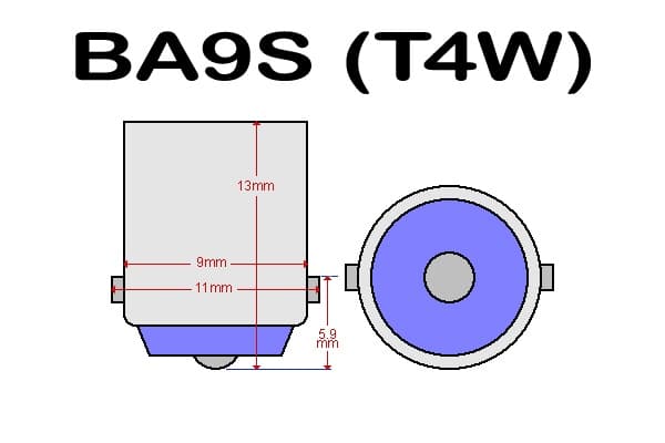 BA9S LED med 5st SMD5050-chip 2-pack T4W styling SilverGrey 6000k (white) 2-pack SilverGrey