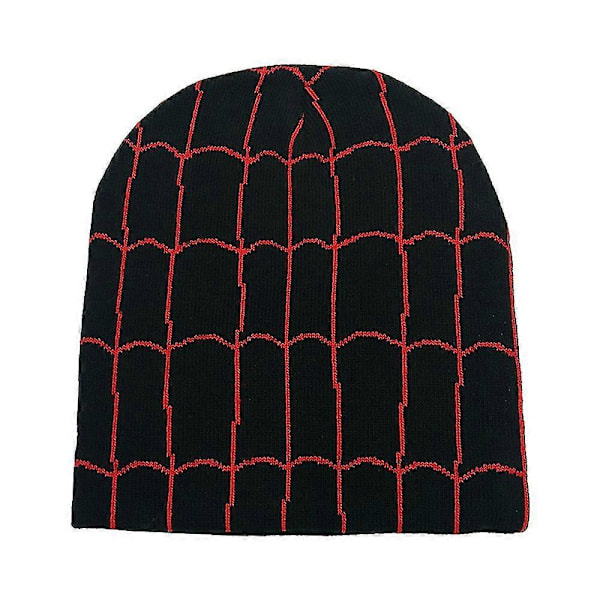 Spider-Man neulottu pipo miehille ja naisille, sarjakuvahahmo, lämmin, pehmeä ja joustava talvipipo, cosplay-asu Black