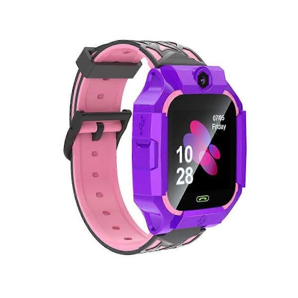 Ny Smart Klocka Barn LBS Baby Telefon 2G Klocka Kamera SOS PK Q02 Q12 Q15 Barn Smartwatch Android Ios för Pojkar Flickor Presenter Purple