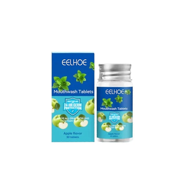 Eelhoe Munvatten Tabletter Dålig Andedräkt Fläckar Rena Tänder Frisk Andedräkt Munvård Koncentrerat Munvatten 30Pcs Green Apple Flavor