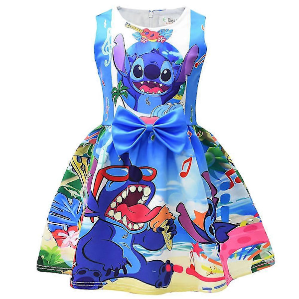 5-9 vuotta Lasten Tyttöjen Lilo ja Stitch Painettu Hihaton Mekko Kesäloma Prinsessa Juhlat Luistelijamekko Lahjat -NMAOV 9253 7-8 Years