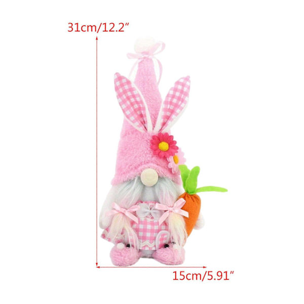 Rosa Påsk Plyschleksak Påskhare Lint Leksak Handgjord med Fina Detaljer Söt Påskleksak för Vuxna och Cosplay-älskare GS hug carrot