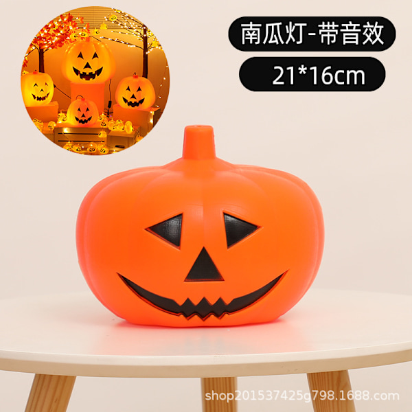 Pumpalykta Halloween Dekorativa Tillbehör Extra Stor Pumpalykta Röststyrning Luminous Plast Pumpa Scen Layout Rekvisita 13Cm Pumpkin Lamp