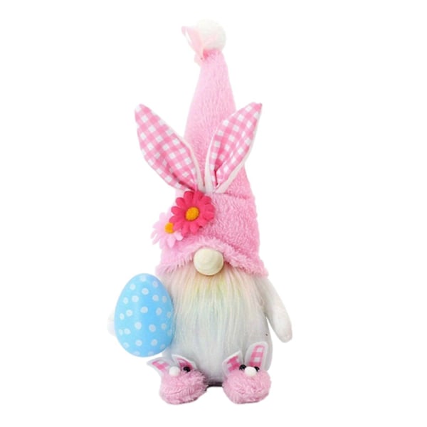 Rosa Påsk Plyschleksak Påskhare Lint Leksak Handgjord med Fina Detaljer Söt Påskleksak för Vuxna och Cosplay-älskare GS Egg hugging