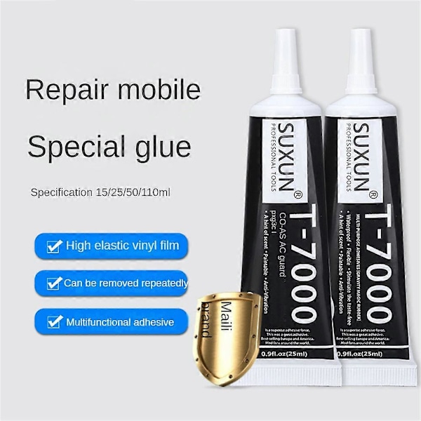 T7000 Multifunktionellt Lim DIY Mobiltelefonskärm Ram Epoxitätningsmedel Super Svart Flytande Lim T-7000 Nagellack 50ml GS