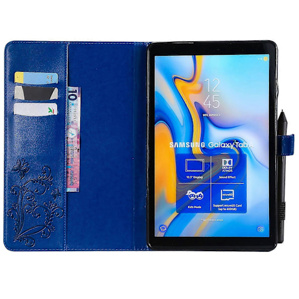 Tabletfodral i läder med ställ för Samsung Galaxy Tab A 10.5 (2018) T590 T595 T597 GS Multicolor Blue