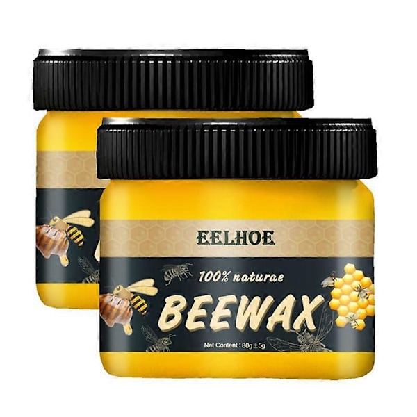 2x Trävård Säsong Beewax Massivt Trä Underhåll Rengöring Polerad Vård Bivax Vattentät Slitstark Vax Möbelvård 80g GS