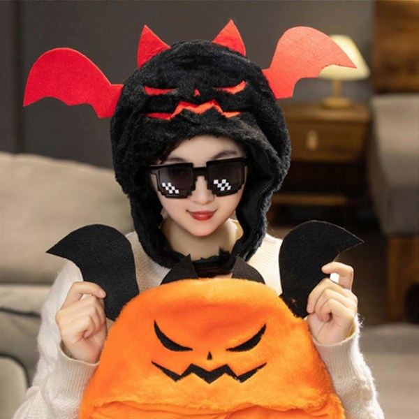 Halloween Huvudbonad Cosplay Realistisk Gåva Djävulshatt för Barn Vuxna Black and Red 30cmx22cm