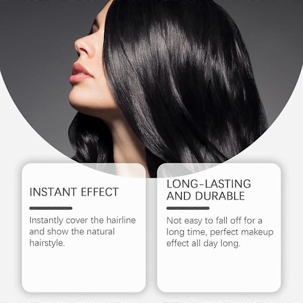 Hår concealer, hår brun och svart, naturlig färgutveckling, skonsam, långvarig och lätt att rengöra och uppfriskande frisörsalong GS