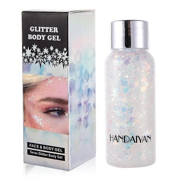 Sjöjungfru Paljetter Chunky Glitter Flytande Smink Långvarig Glittrande A