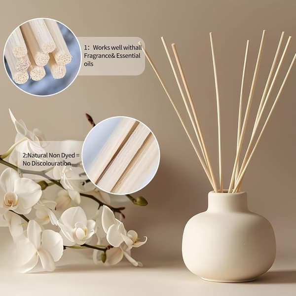 300 stk. rørpinner til duftdiffuser, pinner til diffusere, erstatningspinner til diffuser, duftpinner, basepåfyll til kontordiffusere og hjem (03cm*18cm)