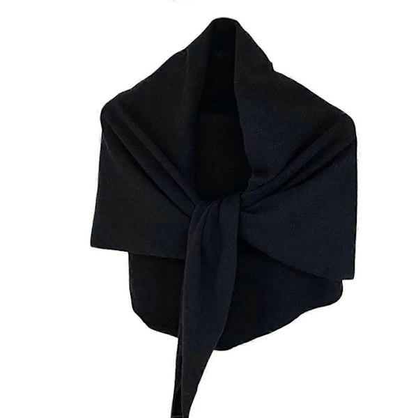 Elastisk Stickad Sjal Elegant Stickade Ponchos Trendiga Dammode Capes Black